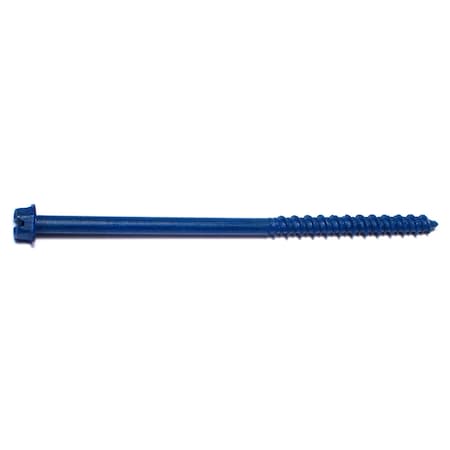 Midwest Fastener Masonry Screw, 3/16" Dia., Flat, 3 3/4 in L, Steel Blue Ruspert, 100 PK 07875